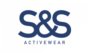 S&S Activewear logo with blue lettering